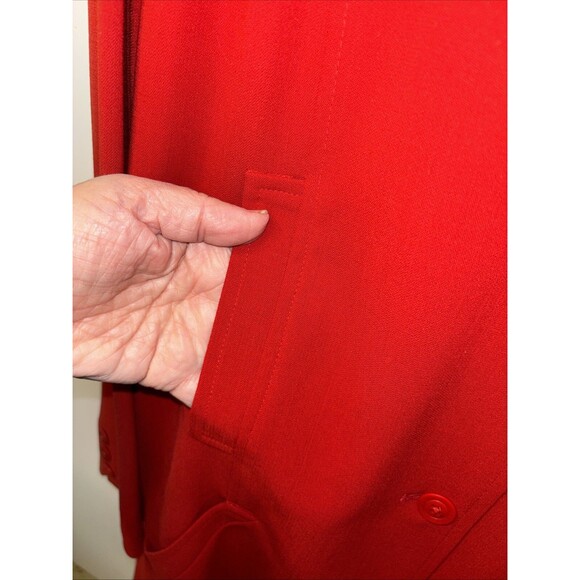 Emanuel Ungaro Jacket Buttons Pockets Red Wool Blend 14 48 Lined Collar Vented - Picture 9 of 15